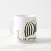 Gold Metallischer Wikinger Langboot Becher Kaffeetasse (Vorderseite Links)