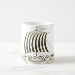 Gold Metallischer Wikinger Langboot Becher Kaffeetasse