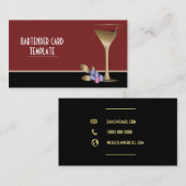 Gold Metallisches Cocktailglas Visitenkarte (Vorne/Hinten)