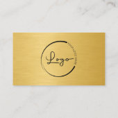 Gold Metallisches Firmenlogo QR-Code Visitenkarte (Rückseite)