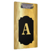 Gold Metallisches Luxusschwarz persönliches Monogr Klemmbrett (Rechts)