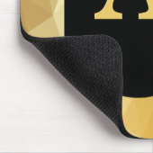 Gold Metallisches Luxusschwarz persönliches Monogr Mousepad (Ecke)