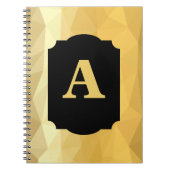 Gold Metallisches Luxusschwarz persönliches Monogr Notizblock (Vorderseite)