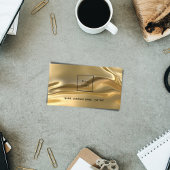 Gold Metallisches QL-Logo-Mitarbeiter-Foto Visitenkarte