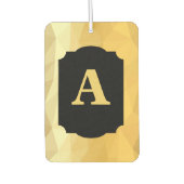 Gold Metallisches schwarzes persönliches Monogramm Autolufterfrischer (Vorderseite)