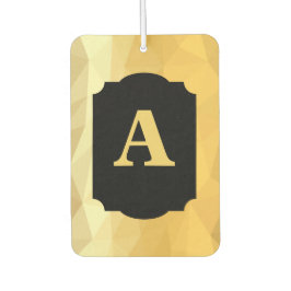 Gold Metallisches schwarzes persönliches Monogramm Autolufterfrischer