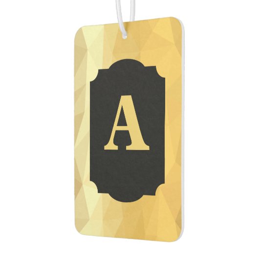 Gold Metallisches schwarzes persönliches Monogramm Autolufterfrischer (Links)