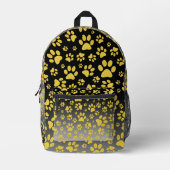 Gold-Metallmuster-Pfoten auf Gradientenhintergrund Bedruckter Rucksack (Vorderseite)