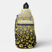 Gold-Metallmuster-Pfoten auf Gradientenhintergrund Crossbody Bag (Vorderseite)