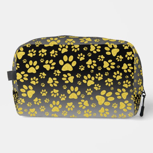 Gold-Metallmuster-Pfoten auf Gradientenhintergrund Waschbeutel (Vorderseite)