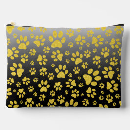 Gold-Metallmuster-Pfoten auf Gradientenhintergrund Zubehörtasche