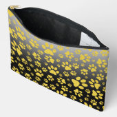 Gold-Metallmuster-Pfoten auf Gradientenhintergrund Zubehörtasche (Offen)