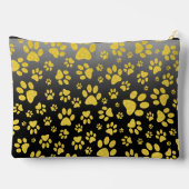 Gold-Metallmuster-Pfoten auf Gradientenhintergrund Zubehörtasche (Rückseite)