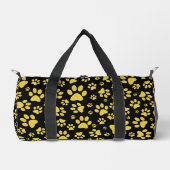 Gold-Metallmuster-Pfoten auf schwarzem Hintergrund Duffle Bag (Vorderseite)