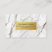 Gold-Metallrahmen | Marmorweiß Visitenkarte (Rückseite)