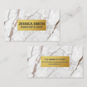 Gold-Metallrahmen | Marmorweiß Visitenkarte (Vorne/Hinten)
