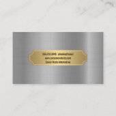 Gold Metallrahmen Silber Metall gebürstet Visitenkarte (Rückseite)