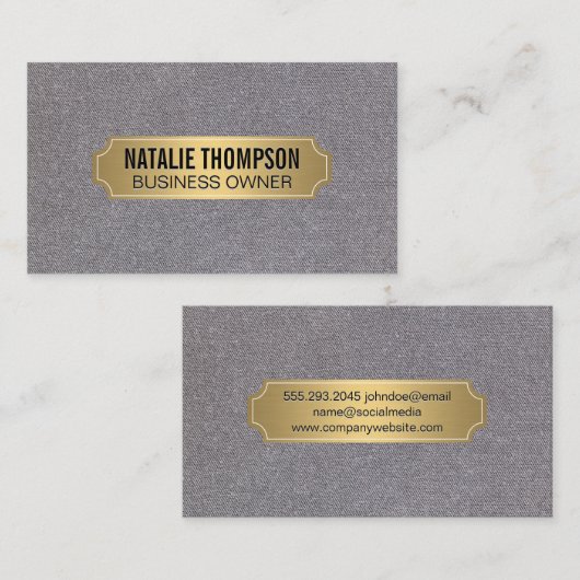 Gold Metallrahmen Silver | Wäsche Visitenkarte (Vorne/Hinten)