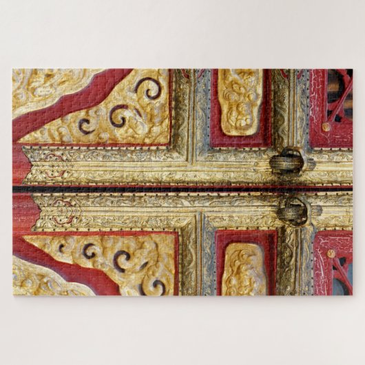 Gold-Metallspitze an der Tür Puzzle (Horizontal)