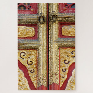 Gold-Metallspitze an der Tür Puzzle