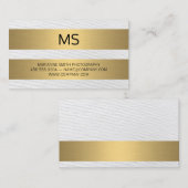 Gold-Metallstreifen / Monogramm / Textur Visitenkarte (Vorne/Hinten)