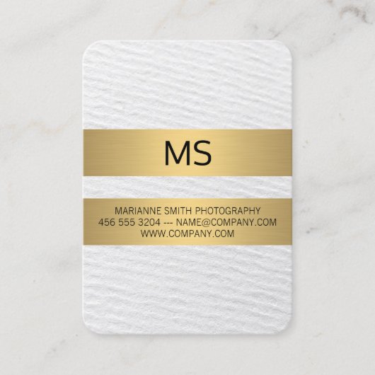Gold-Metallstreifen / Monogramm / Textur Visitenkarte (Vorderseite)