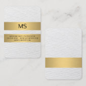 Gold-Metallstreifen / Monogramm / Textur Visitenkarte (Vorne/Hinten)
