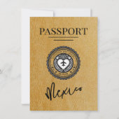 Gold Mexico Passport Save the Date (Vorderseite)