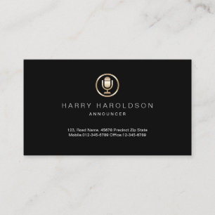 Gold Microphone Icon Ankündigung der Business Card