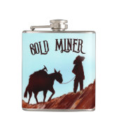 Gold Miner und Pack Mule Flachmann (Vorderseite)