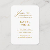 Gold Mini Modern Script Photo Graduation Begleitkarte (Rückseite)