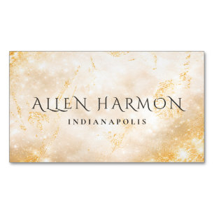 Gold Minimal Benutzerdefinierter Familienname 5- Magnetische Visitenkarte