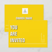 Gold Minimal Church Einladung (Vorne/Hinten)