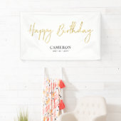 Gold Minimal Custom Happy Birthday Banner (Insitu)