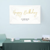 Gold Minimal Custom Happy Birthday Banner (Messeveranstaltung)