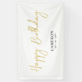 Gold Minimal Custom Happy Birthday Banner (Vertikal)