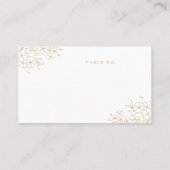 Gold Minimal Elegante Cherry Blossom Monogram Wapp Platzkarte (Rückseite)