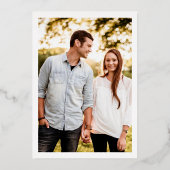 Gold Minimal fette Typografie Hochzeit speichern d Folieneinladung (Rückseite)