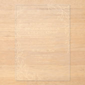 Gold Minimal Leaf Elegante Moderne Hochzeit Acryleinladungen (Vorderseite)