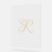 Gold Minimal Monogram Clear Wedding Entry Acrylschild (Winkel)
