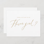 Gold minimal werden Sie meine Blume Mädchen Skript Einladung (Vorne/Hinten)