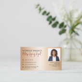 Gold Minimaler Beruflicher Foto Notare Service Visitenkarte (Stehend Vorderseite)