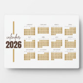 Gold Minimalist 2026 Kalender Fotoplatte (Vorderseite)