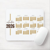 Gold Minimalist 2026 Kalender Mousepad (Mit Mouse)