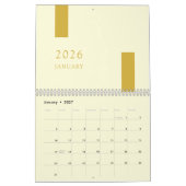 Gold Minimalist Modern 2026 Wandkalender (Jan 2027)