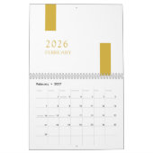 Gold Minimalist Modern 2026 Wandkalender (Feb 2027)