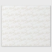 Gold Minimalist Modern Script Fröhlichste Weihnach Geschenkpapier (Flach)