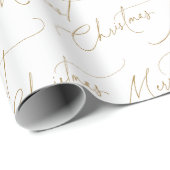 Gold Minimalist Modern Script Fröhlichste Weihnach Geschenkpapier (Rolleneckpunkt)