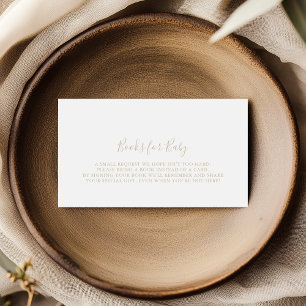 Gold Minimalistisch Baby Showbuchanfrage Begleitkarte