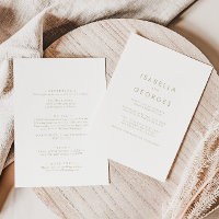 Gold Minimalistisch Back & Front Formal Hochzeit